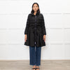 Miu Miu Black Skirt Hem Drawstring Zip Front Puffer Coat