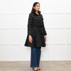 Miu Miu Black Skirt Hem Drawstring Zip Front Puffer Coat