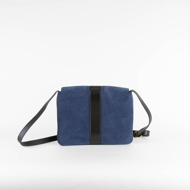 Gucci Navy Suede Arli Shoulder Bag