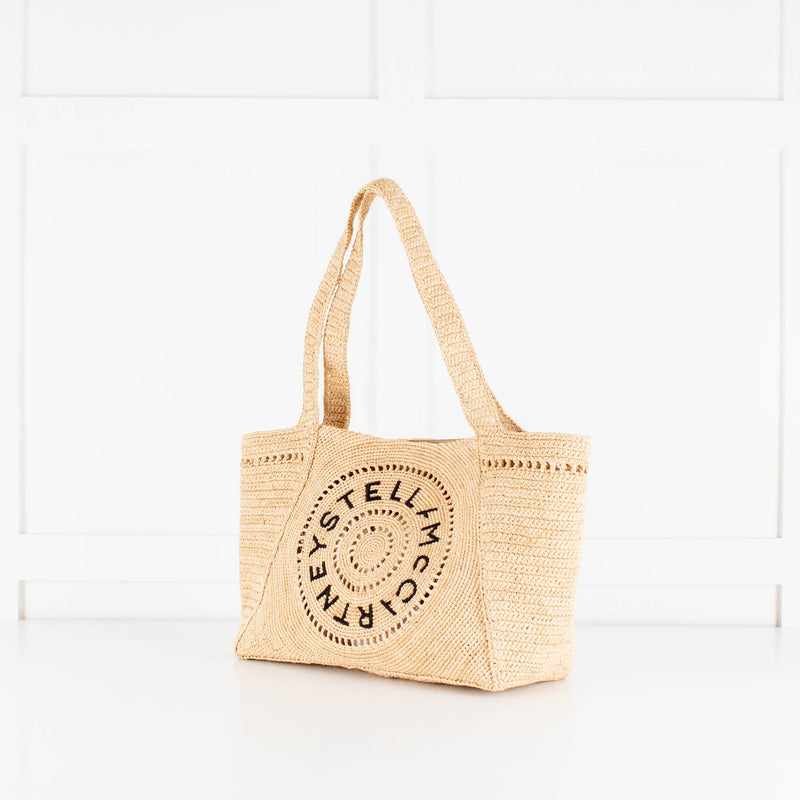 Stella McCartney Embroidered Raffia Tote