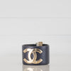 Chanel CC Logo Dark Navy Leather Cuff