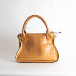 Chloe Tan Croc Effect Marcie Shoulder Bag