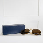 Louis Vuitton Gold Sunglasses with Brown Lenses
