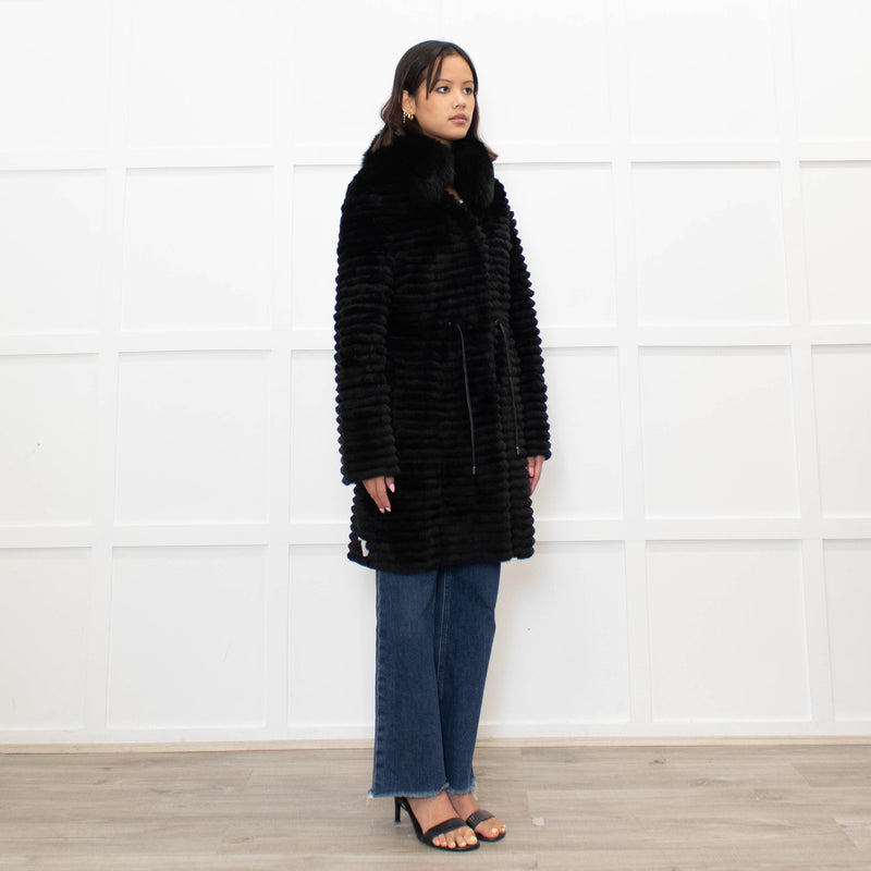Unbranded Black Fur Knit Reversible  Coat