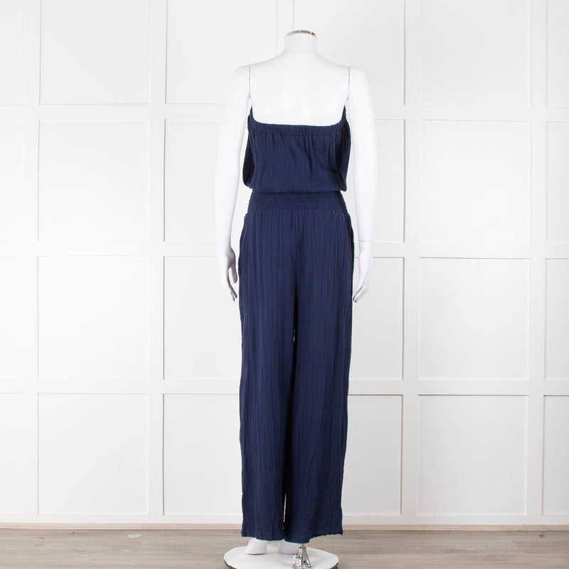Melissa Odabash Navy Cotton Sleeveless Jumpsuit