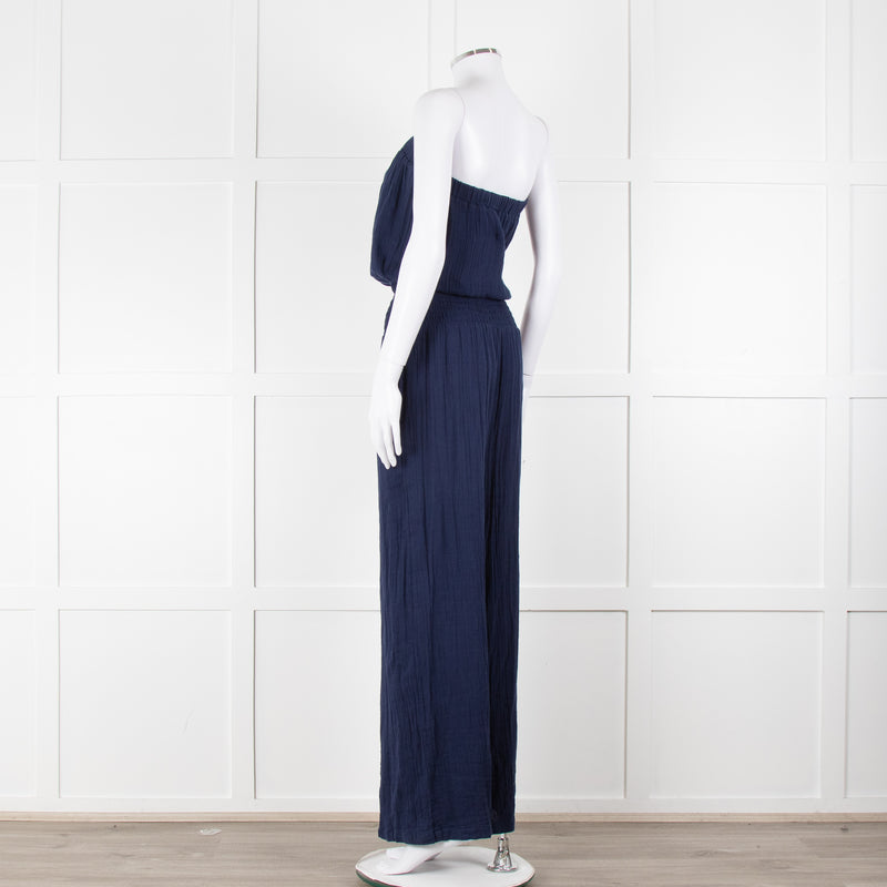 Melissa Odabash Navy Cotton Sleeveless Jumpsuit
