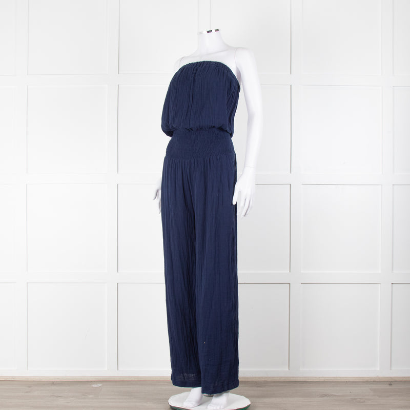 Melissa Odabash Navy Cotton Sleeveless Jumpsuit