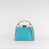Fendi Blue and White Woven Peekaboo