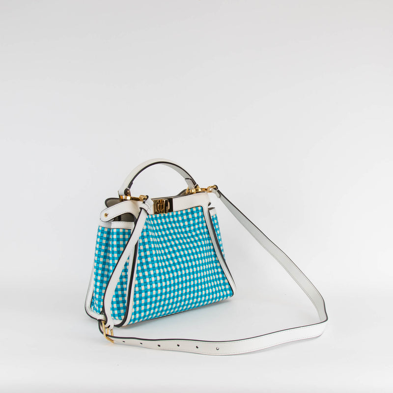 Fendi Blue and White Woven Peekaboo