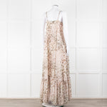 Rotate Animal Print Flounce Spaghetti Strap Maxi Dress