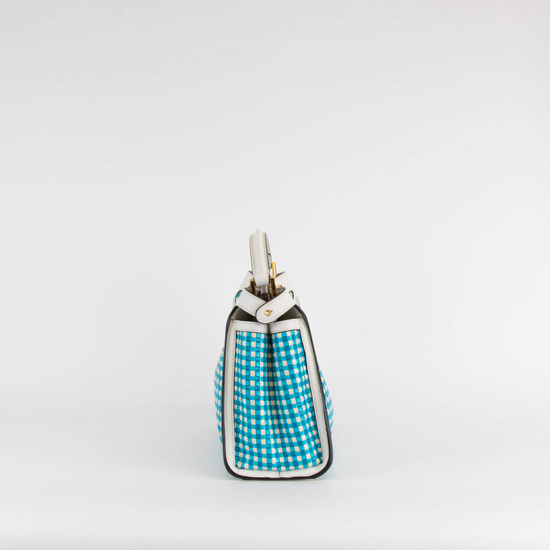 Fendi Blue and White Woven Peekaboo