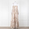 Rotate Animal Print Flounce Spaghetti Strap Maxi Dress