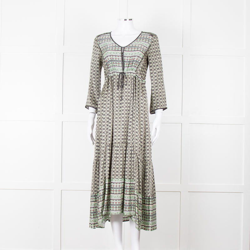 Odd Molly Green Paisley Print V Neck Maxi Dress