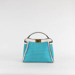 Fendi Blue and White Woven Peekaboo