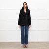 Sandro Black Wool Blend Brown Button Zip Front Coat
