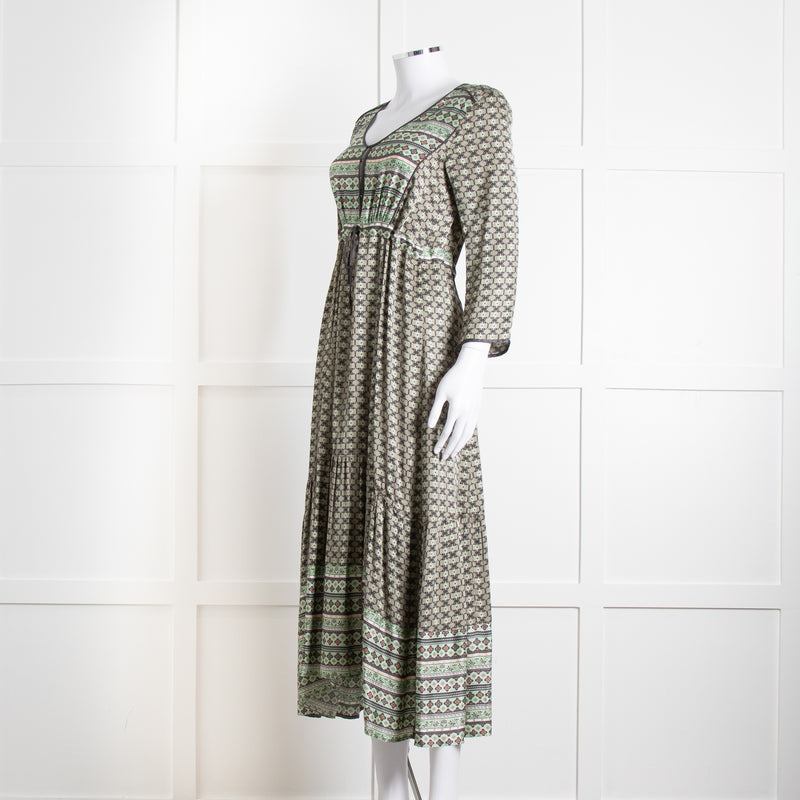 Odd Molly Green Paisley Print V Neck Maxi Dress