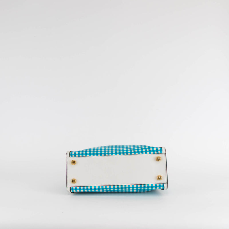 Fendi Blue and White Woven Peekaboo