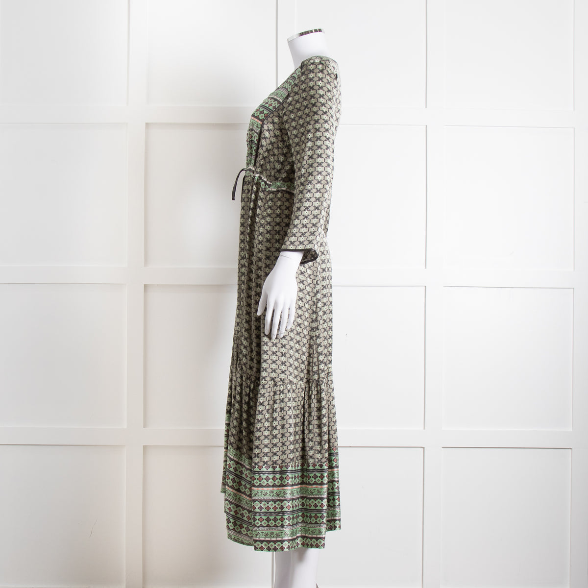 Odd Molly Green Paisley Print V Neck Maxi Dress