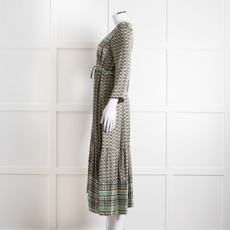 Odd Molly Green Paisley Print V Neck Maxi Dress