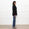 Sandro Black Wool Blend Brown Button Zip Front Coat