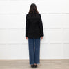 Sandro Black Wool Blend Brown Button Zip Front Coat