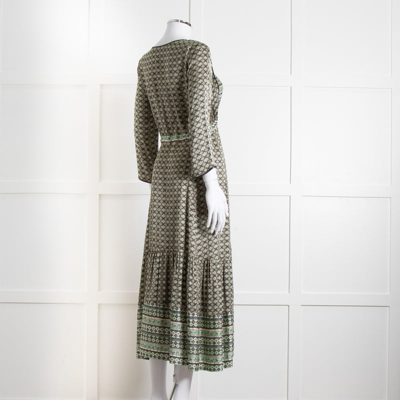 Odd Molly Green Paisley Print V Neck Maxi Dress