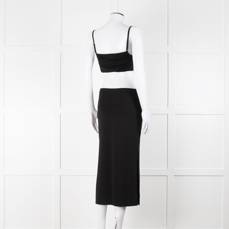 Melissa Odabash Black Cutaway Midi Dress