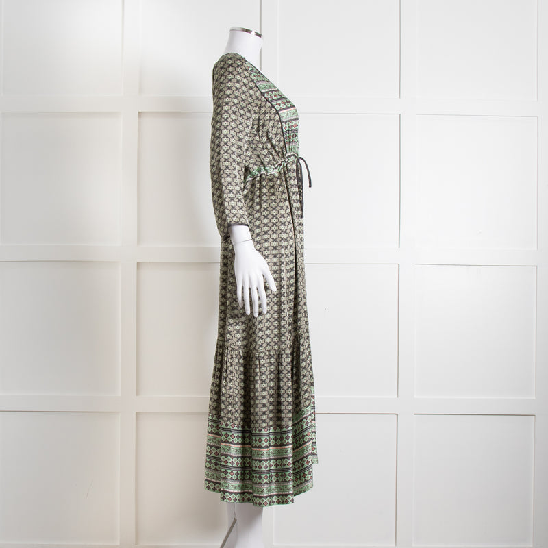 Odd Molly Green Paisley Print V Neck Maxi Dress