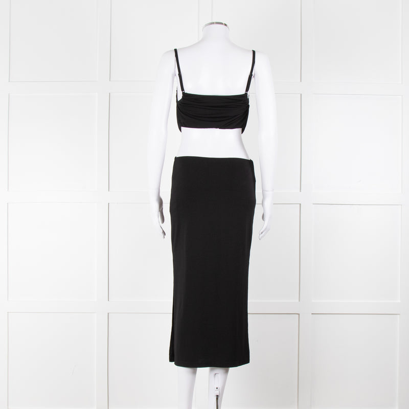 Melissa Odabash Black Cutaway Midi Dress