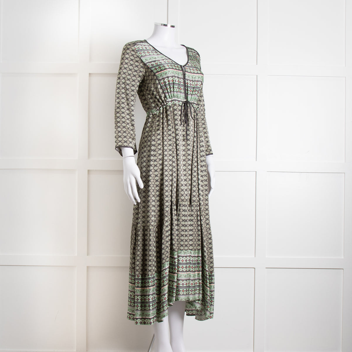 Odd Molly Green Paisley Print V Neck Maxi Dress
