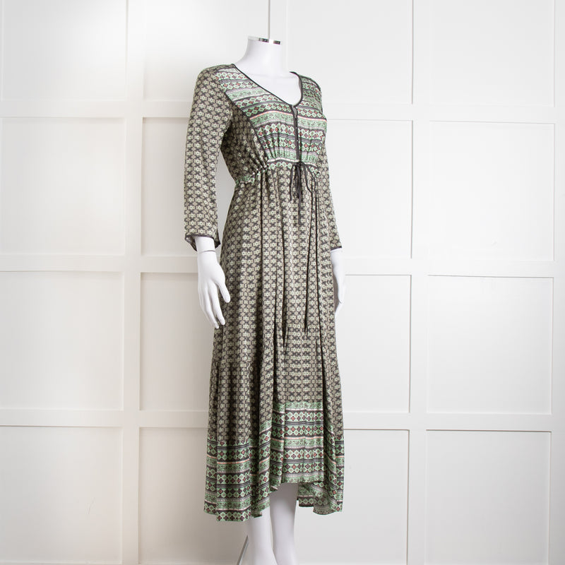 Odd Molly Green Paisley Print V Neck Maxi Dress