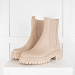Gianvito Rossi Cream Leather Flat Ankle Boots
