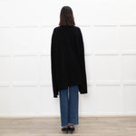 Raey Black Cashmere Oversized Cut Out Detail Cardigan
