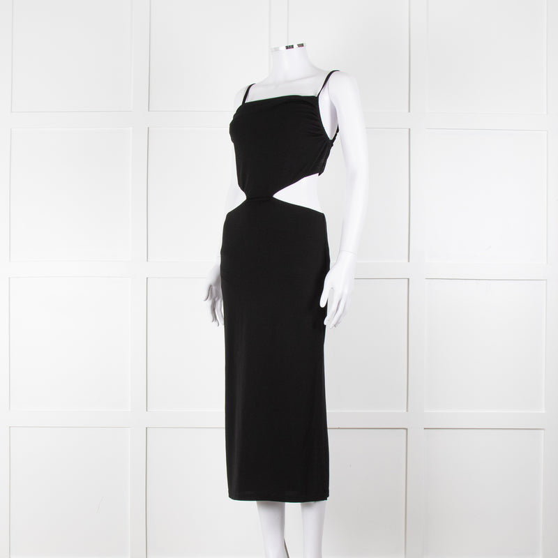 Melissa Odabash Black Cutaway Midi Dress