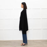 Raey Black Cashmere Oversized Cut Out Detail Cardigan