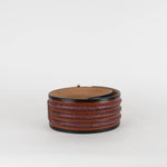 Burberry Brown Snake Skin Detail Black Trim Wide Double Buckle Belt