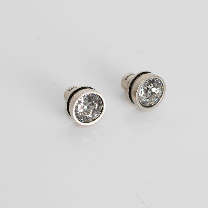 Balenciaga Silver-Tone Crystal Earrings