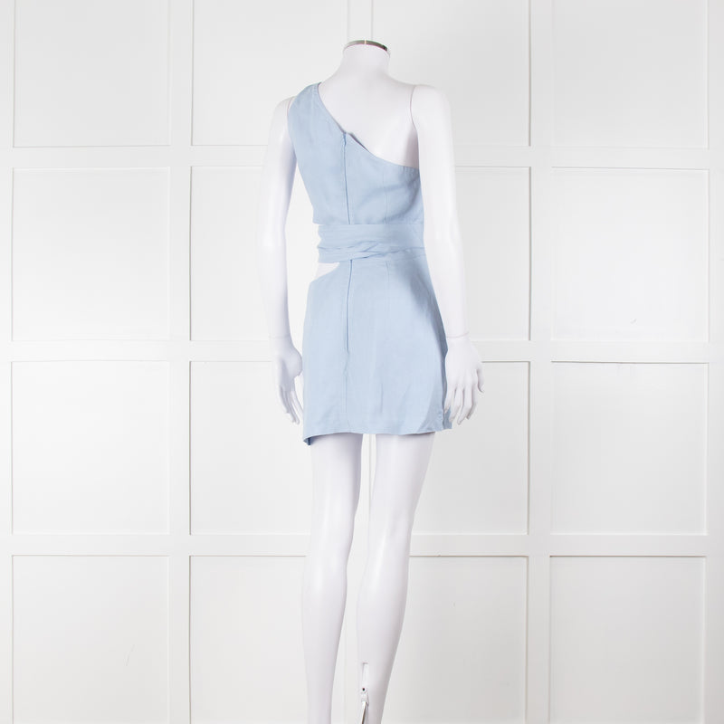 Bondi Born Sky Blue Linen Mini Dress