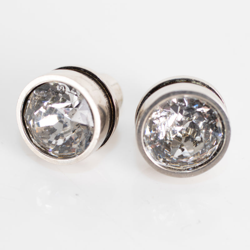 Balenciaga Silver-Tone Crystal Earrings