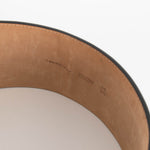 Burberry Brown Snake Skin Detail Black Trim Wide Double Buckle Belt