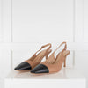 Gianvito Rossi Beige Black Slingback Low Heel Shoes