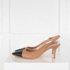 Gianvito Rossi Beige Black Slingback Low Heel Shoes