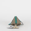 Gucci Beige Blue Leather Trim GG Zoo Whale Coin Purse