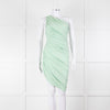 Norma Kamali Pistachio One Shoulder Ruched Dress
