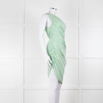 Norma Kamali Pistachio One Shoulder Ruched Dress