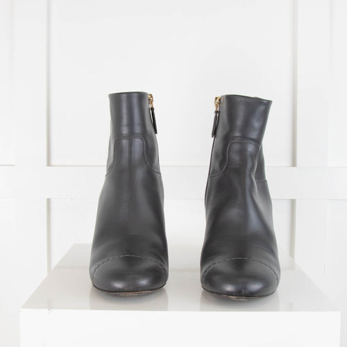 Chanel Dark Grey Calfskin Short Boots