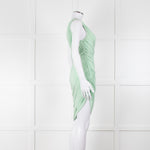 Norma Kamali Pistachio One Shoulder Ruched Dress