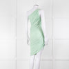 Norma Kamali Pistachio One Shoulder Ruched Dress