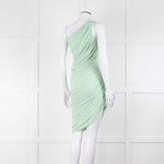 Norma Kamali Pistachio One Shoulder Ruched Dress