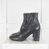 Chanel Dark Grey Calfskin Short Boots